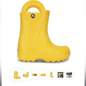 Kids Croc rain boots yellow great used condition size J3